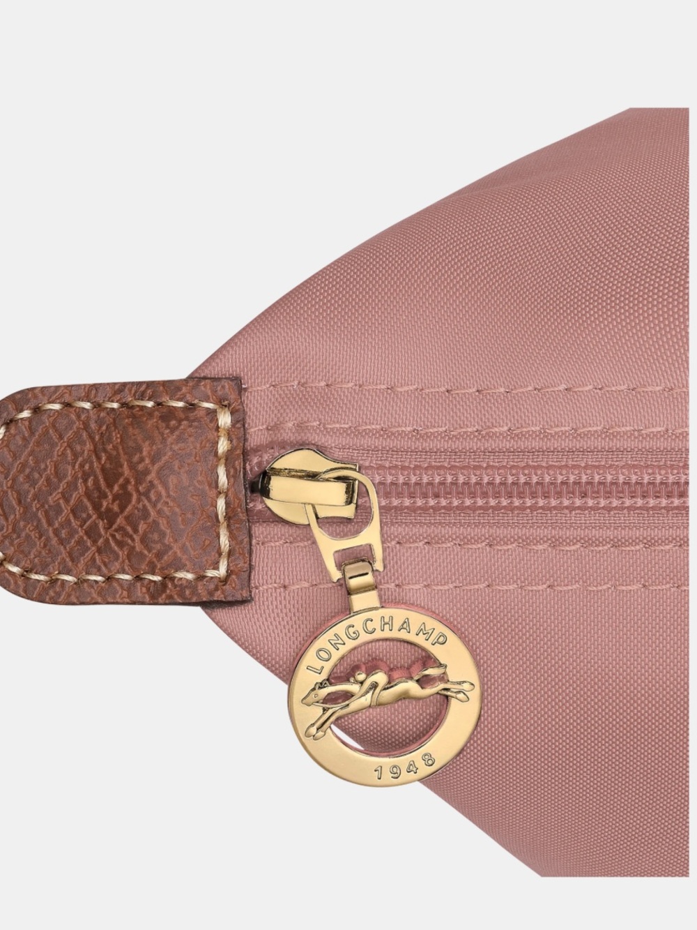 Longchamp Le Pliage Tote in Dusty Rose with Brown Trim large - Picture 3 of 5